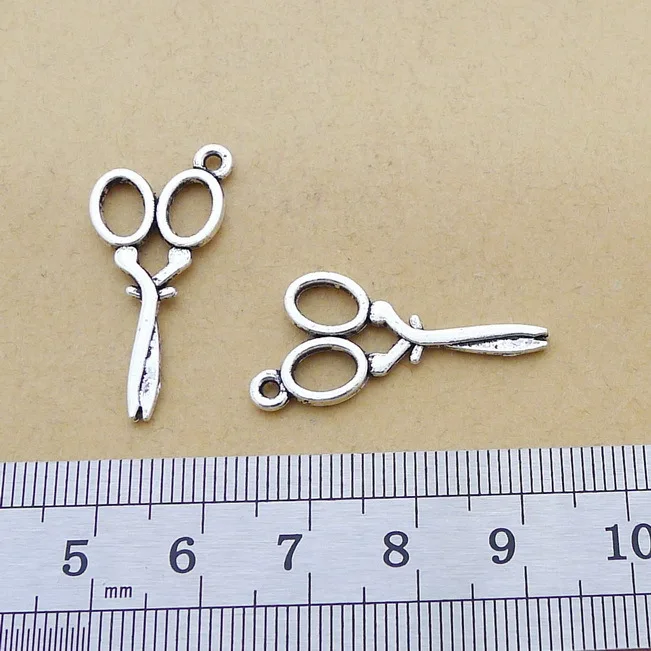 20 Pieces 15*30mm Mixed Alloy Antique Silver Color  Scissor Tool Charms Vintage Pendant Accessory For DIY Jewelry Making