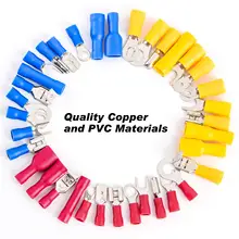 

Electrical Wire Crimp Butt Ring Fork Set Ring Lugs Rolled Kit Insulated Cable Connector for Wire 120/140/200/280/300/480Pcs