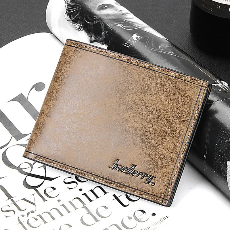 

Men's Leather Brand Luxury Wallet Short Men's Wallet Credit Card 2020 Top Vintage Male Small Wallet Purse Brand Wallet