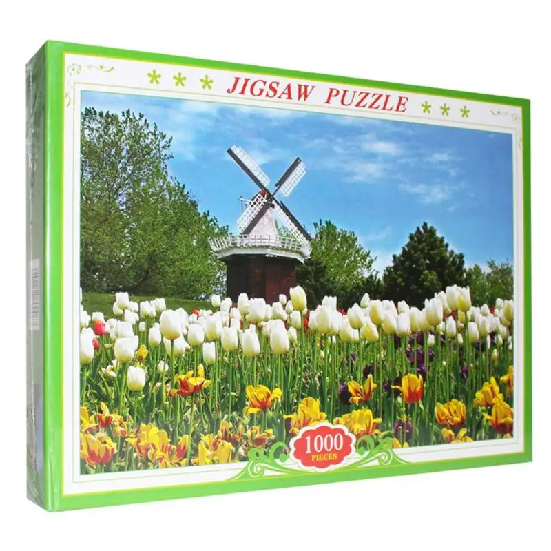 Пазлы с картинками, 1000 штук, деревянные головоломки для сборки, игрушки для взрослых, детские игры, развивающие игрушки, пазлы - Цвет: tulip