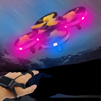 

Mini UFO Drone Gesture Aircraft Induction Smart Watch Remote Sensing 3D Roll Light RC Helicopter Super Resistance Kids Toy Gift