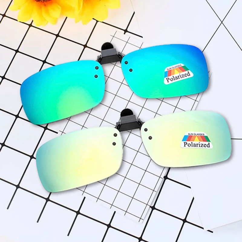 Polarized Clip On Sunglasses Near-Sighted Driving Night Vision Lens Anti-UVA Anti-UVB Car Driver Goggles Sunglasses Clip
