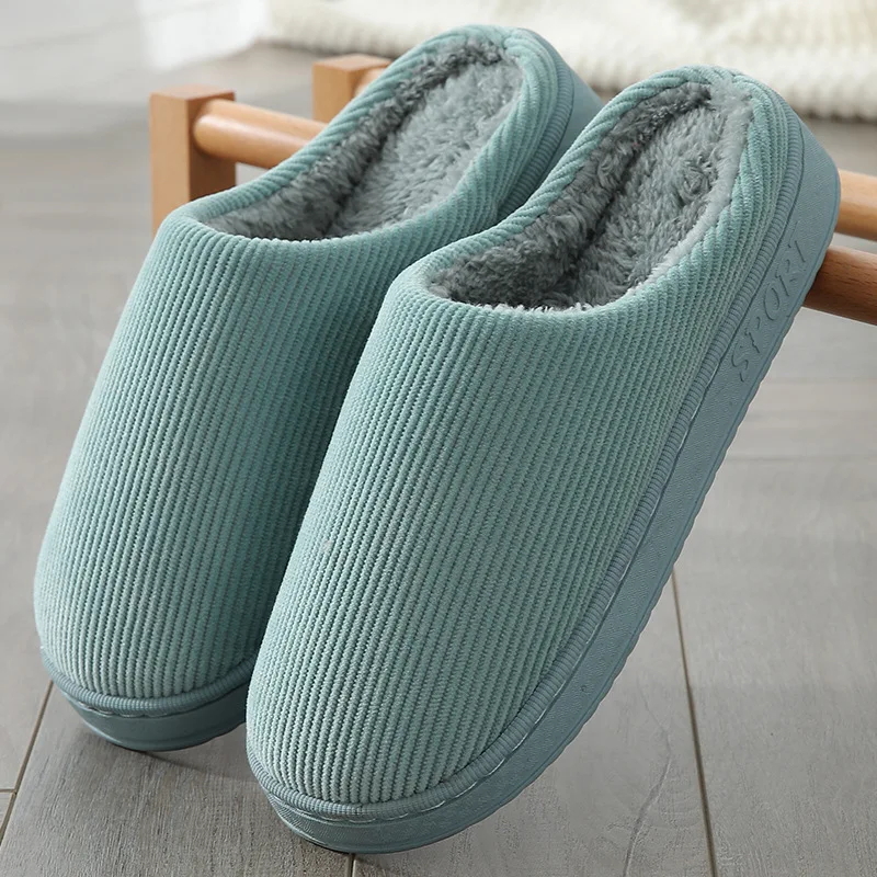 2021 Fashion Men's and Women's Home Cotton Slippers Winter Indoor Women's Shoes Warmth Thick-soled Non-slip Safety Floor Slipper