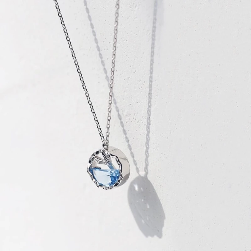 Mermaid Tears Foam Clavicle Chain Fresh Silver Color Temperament Necklace For Women Fashion Jewelry Party Birthday Gift SNE310