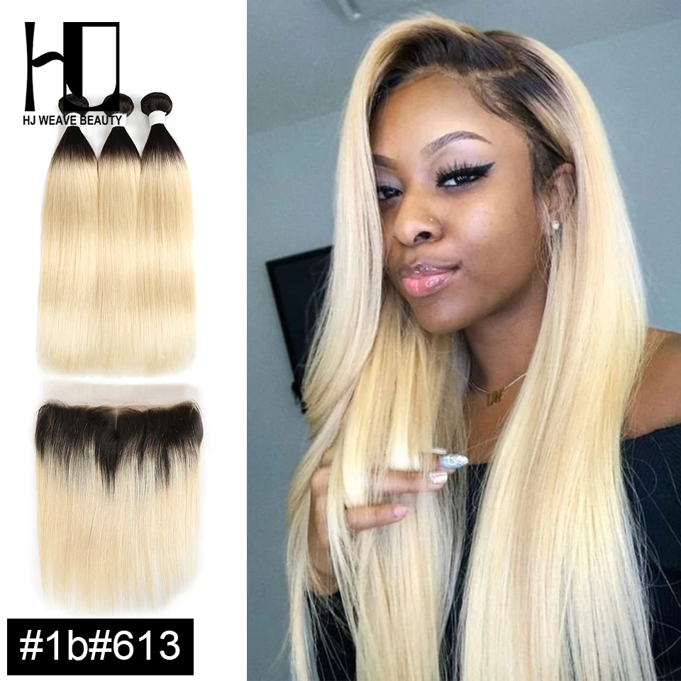 Hj Weave Beauty Peruvian Straight 613 Blonde Bundle With Frontal 1b 613 27 30 Hair Weave Bundles Human Hair Remy Hair 3 4 Bundles With Closure Aliexpress
