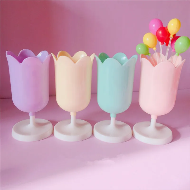 Cute Tulip Flower Desktop Pen Holder For Girl Plastic Pen