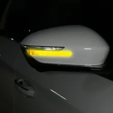 Bande réfléchissante pour rétroviseur de voiture, 2 pièces, autocollant d'avertissement Anti-collision, bande réflexe extérieure