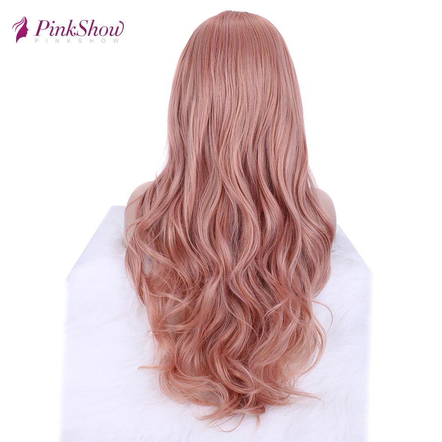 Pinkshow Розовый Фиолетовый парик Синтетический кружевной передний парик длинные волнистые парики для черных женщин Термостойкое волокно без клея перука