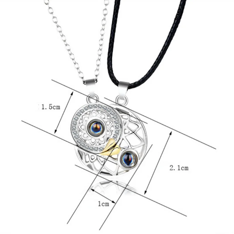 magnetic necklace sun and moon