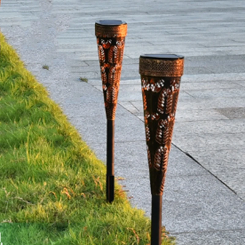 Hollow Ground Inserting Lamp LED Wrought Iron Lawn Solar Landscape Garden Decoration | - Цена: 