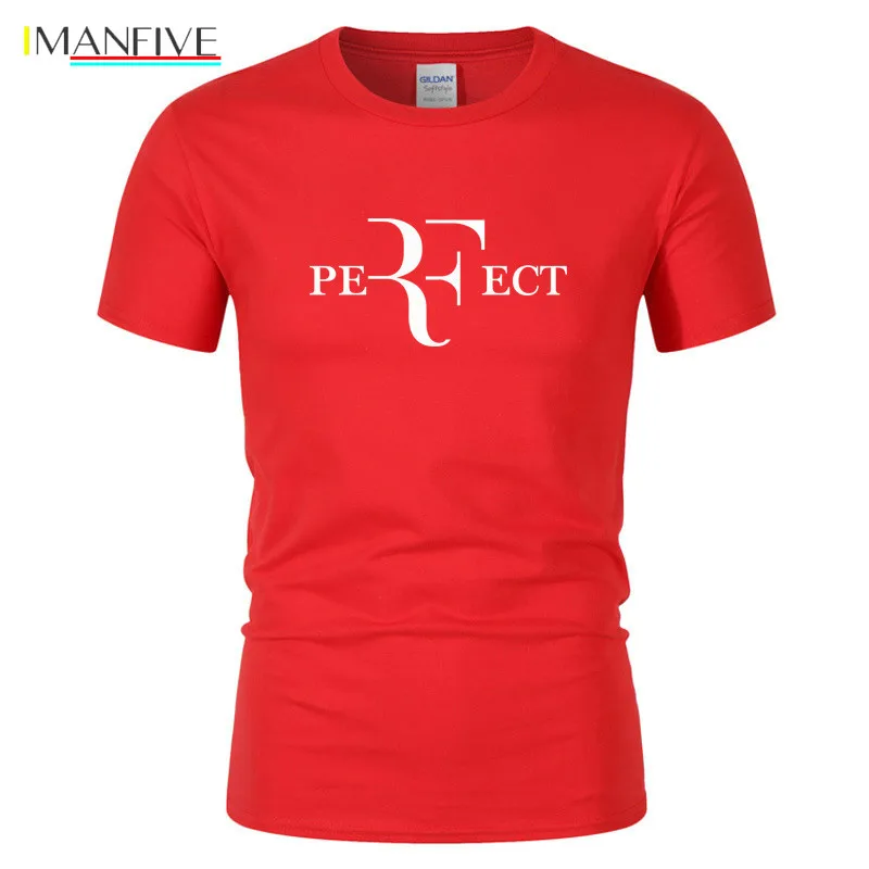 

2019 brand Fashion Roger Federer RF Print T Shirt Men Short Sleeve Tshirts Tops Hip Hop T shirt homme Man cotton casual T shirts
