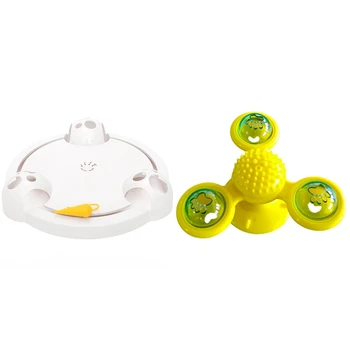 

2 Pcs Pet Toy: 1 Pcs Electric Automatic Funny Cat Stick & 1 Pcs Rotary Windmill Cat Toy with Molaring