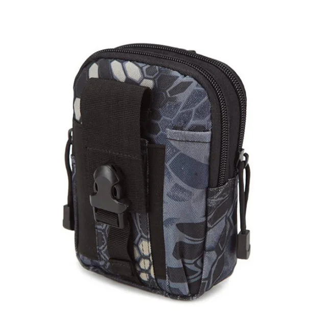Мужская поясная сумка, водонепроницаемый военный пояс, поясная сумка, нейлоновый кошелек для мобильного телефона, сумка для путешествий - Цвет: Python Black