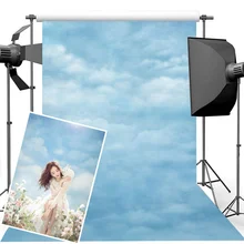 Blue Sky and White Clouds Photography Background Vinyl Birthday Photo Props Studio Booth Background