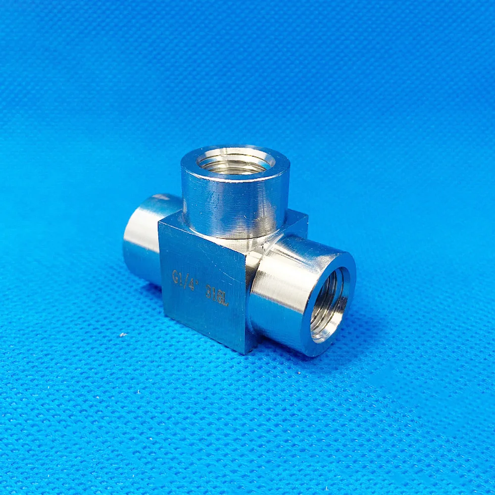 

1/4" NPT BSPP Female Tee 3 Way Coupler 304/316 Stainless Steel Pipe Fitting Connector Water Gas Fuel Propane