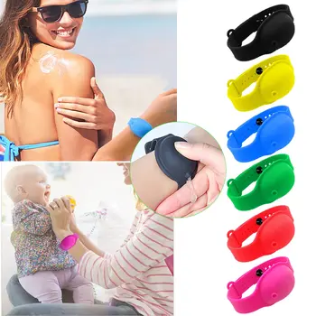 

Hand Sanitizer Disinfectant Dispenser Soap Sub-packing Silicone Bracelet Wristband Hand Wearable Hand Sanitizer dispensador new