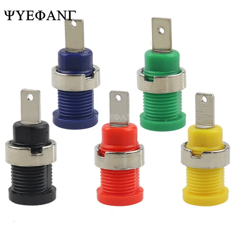 

5Pcs Insulated Safety 4mm Banana Female Jack Panel Mount Socket Binding Post Connector