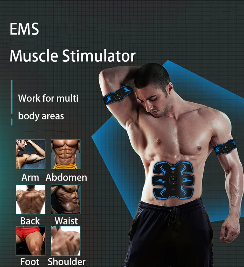 EMS Anti-cellulite Massager Electric LED Charging Abdominal Muscle Stimulator Bodybuilding Gym Simulator Massage For Weight Loss