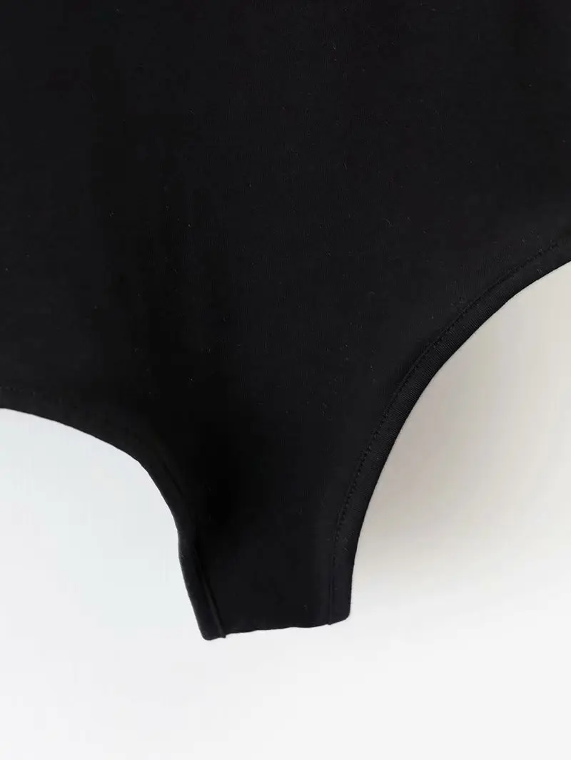 Vintage Black Bodysuit Women Eyelet Bandage V Neck Sleeveless Sexy Bodysuit Summer 2020 Body mujer Playsuit Tops XDWM2916