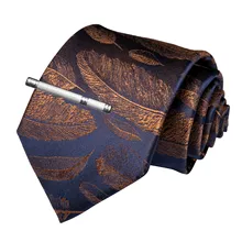 Высокое качество, мужской галстук, золотой, синий, новинка, Свадебный галстук для мужчин, Прямая поставка, DiBanGu, дизайнерские, Hanky, запонки, зажим для галстука, набор, SJT-7194