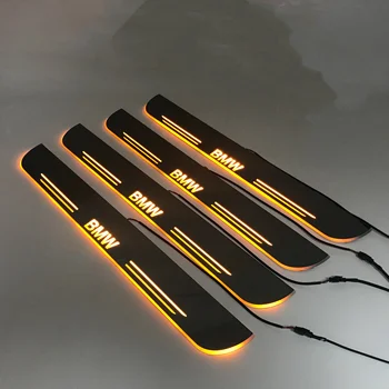 

LYQ led moving door scuff for BMW F10 ynamic door sill plate welcome lamp lining overlay Flow/fixed light