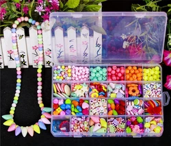 Juguete de cuentas hecho a mano con accesorios para niños, juego creativo de 24 cuadrículas, para hacer joyas, juguetes educativos, regalo para niños