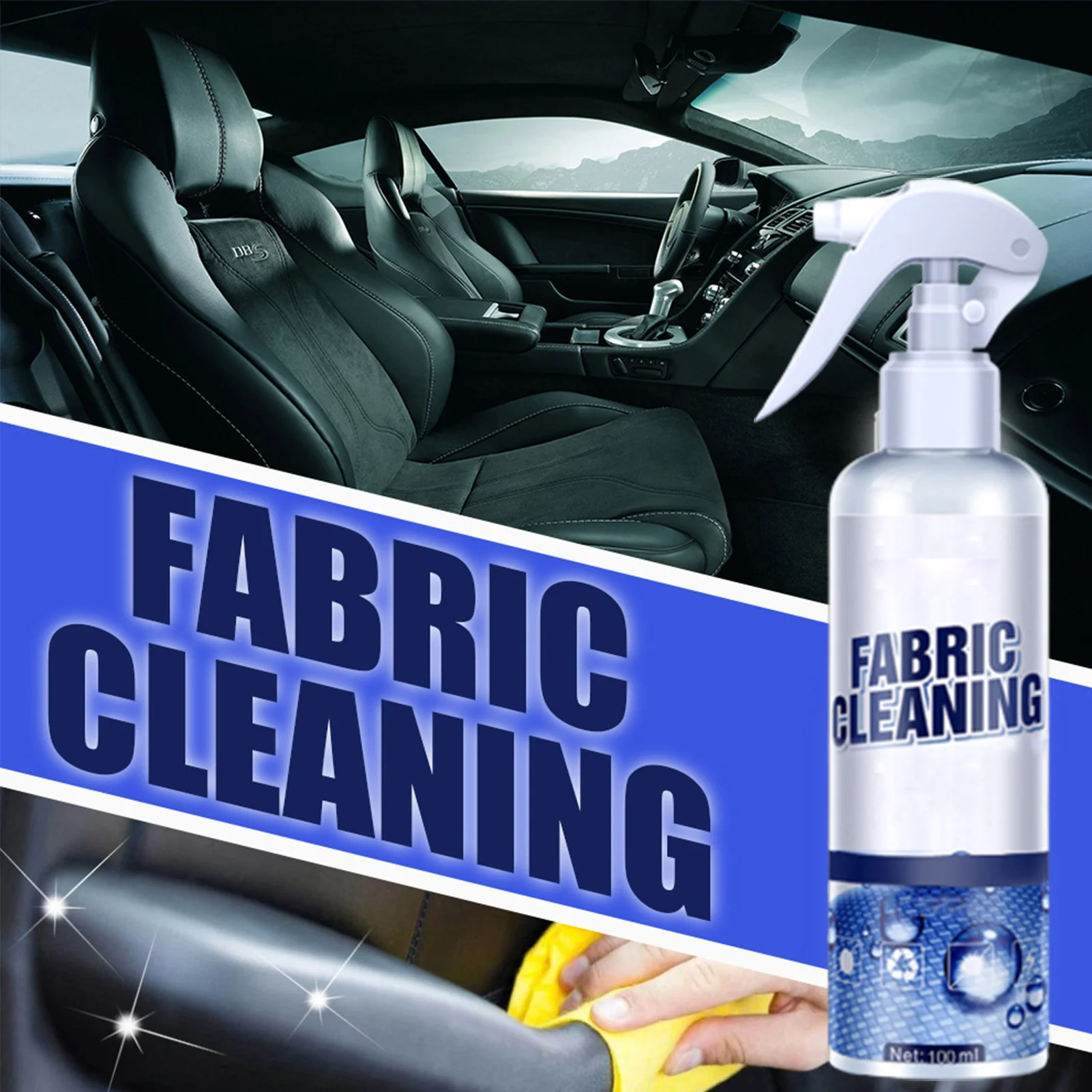 256ml Car Interior Fabric Cleaning Agent Leather Seat Cleaner Leather Flannel Woven Fabric Water-free Cleaning Agent Tool - Image 6