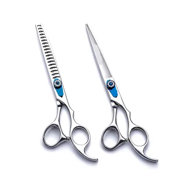 

Professional Japan 440c 7.0 inch pet dog grooming cutting thinning scissors set shears Straight cut pet hair clipper
