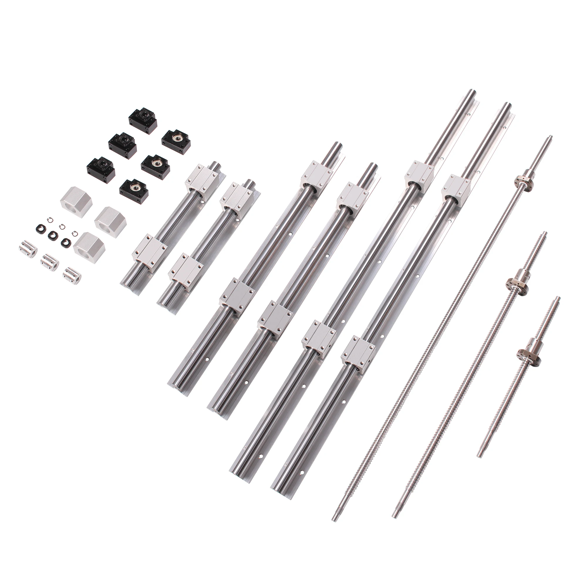 US $218.99 SBR20 CNC Set Linear Guide Any Length 6PCS Linear Rail 12x SBR20UU Linear Bearing Blocks3x SFU1605 Ball ScrewDSG16H Nut Set