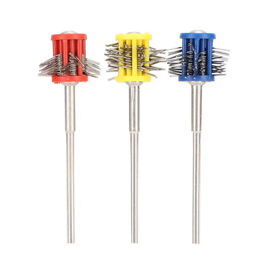 3Pcs 0.2/0.3/0.45mm Metal Texturing Brush Rust Cleaning Polishing