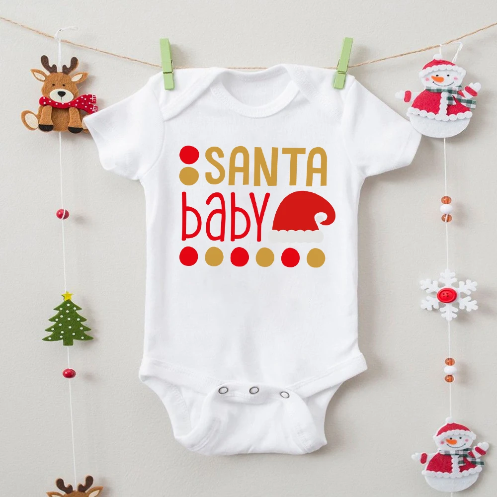 thumbnail image 2 of Monos navideños para recién nacidos, monos cómodos de Papá Noel para bebés, monos de manga corta para niños y niñas, conjuntos para fiestas, regalos, 2 of 5