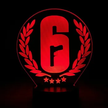 

Rainbow Six Siege toys 3D LED 7 Color Changing Nightlight Visual Illusion Rainbow Six Figure Novelty Light toys Christmas