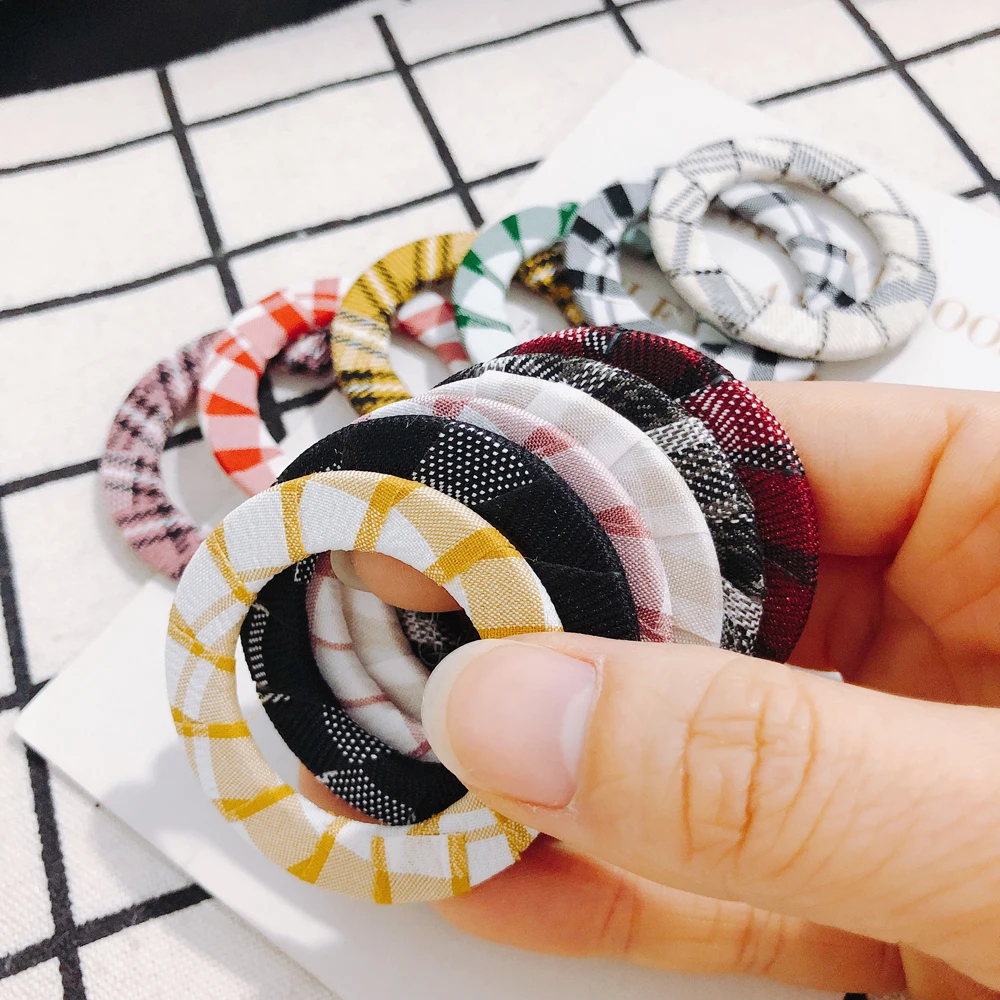 4 pieces / lot DIY Simple Fabric Lattice Ring Geometric Retro Autumn Winter Earrings Earrings Accessories Other