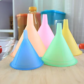 

Colorful Plastic Funnel Small Medium Large Variety Liquid Oil Kitchen Set Gift