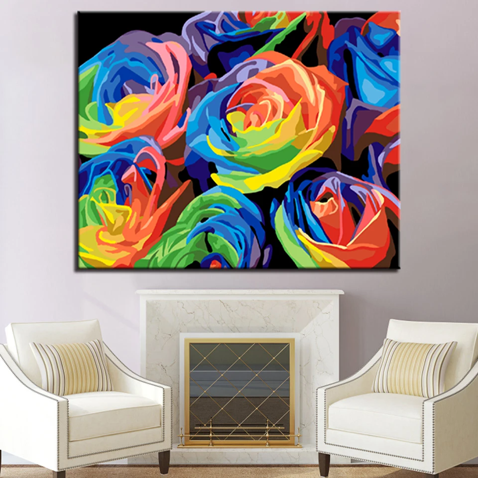 

Colorful DIY Painting By Numbers Kits Calligraphy Painting Acrylic Paint By Number For Home Decoration A work of art