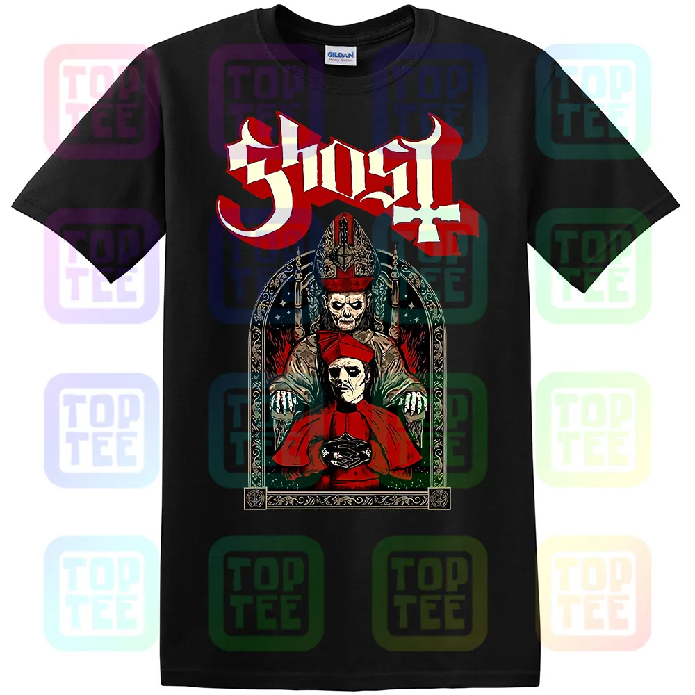 Ghost Cardinal Copa& Papa Emeritus Мужская черная футболка с металлической лентой NWT Authentic