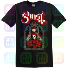 Ghost Cardinal Copa& Papa Emeritus Мужская черная футболка с металлической лентой NWT Authentic