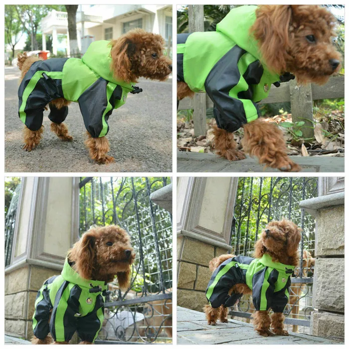 Pet Одежда с принтом в виде собак для снега и дождя; зимние пальто Водонепроницаемый плащи 4 ноги плащ для маленьких, средних и больших собак TB распродажа