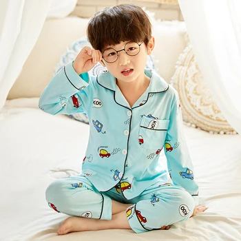 

Cute pajamas for kids cotton sleepwear Suit spring Boys Girls home Clothing Cardigan Sleep Set Leisure Nightwear Clothes suit