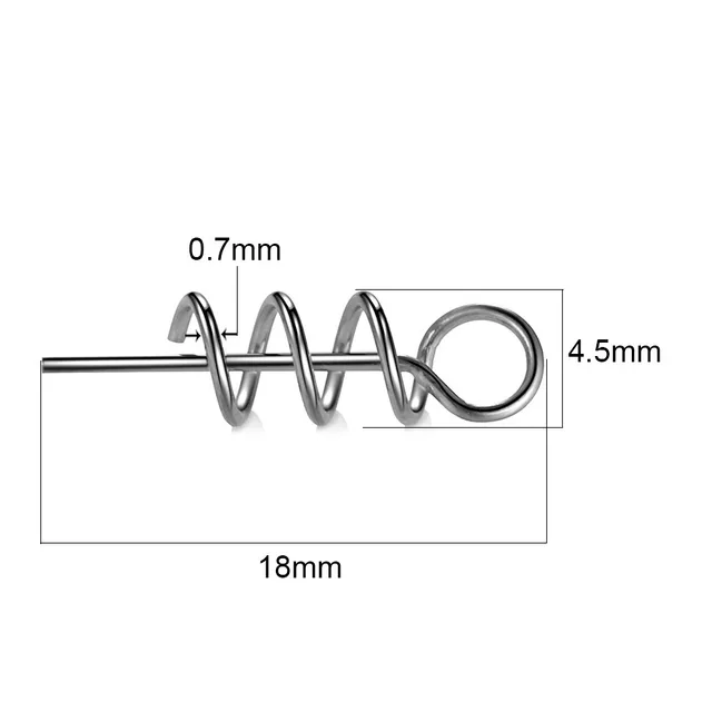 50 or100pcs/Lot Spring Lock Pin Crank Hook Fishing Connector 7MM-42MM Stainless Steel Swivels&Snap Soft Bait Accessories Round 18MM