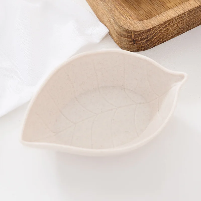 buy 1 pc Kithcenware поставляет простой лист в форме эко-дружественного пластика маленькое блюдо для ароматизатора мини тарелка для соуса посуда лоток - Цвет: buy 1 pc
