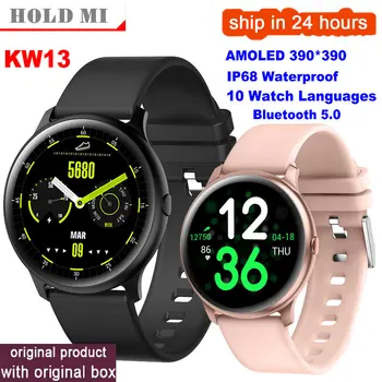 

KW13 Smart Watch Men 1.2inch AMOLED 390*390 Full Touch Screen IP68 Waterproof Heart Rate Fitness Tracker Sports Smartwatch
