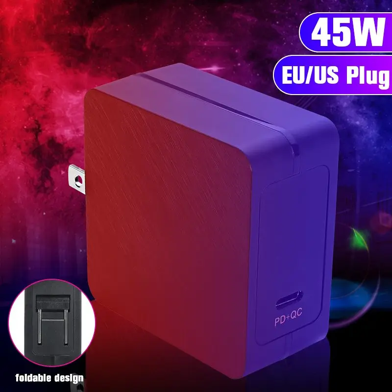 

45W Type-C PD Wall Charger Power Adapter Fast Charger For Macbook/For Xiaomi/For Huawei Black/White Travel Charger EU/US/AU Plug