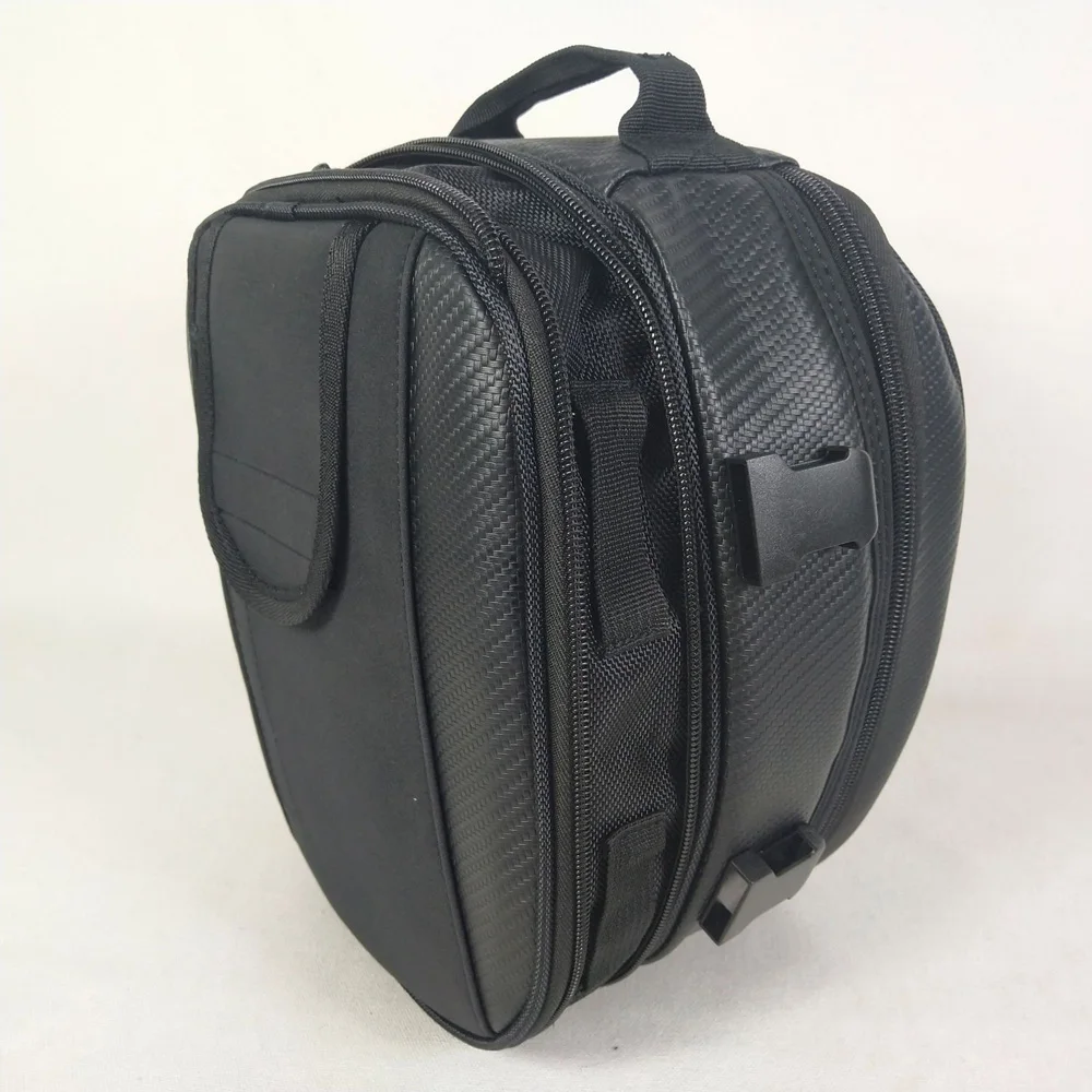 Сумка на заднее сиденье мотоцикла черная ткань Оксфорд 30x24x8-15CM 1 шт