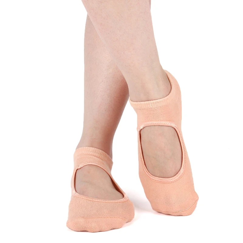 Нескользящие носки для йоги для женщин, дышащие женские спортивные носки с открытой спиной для пилатеса, балета, танцев