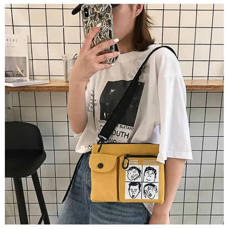 Небольшая Холщовая Сумка женская повседневная сумка-мессенджер с