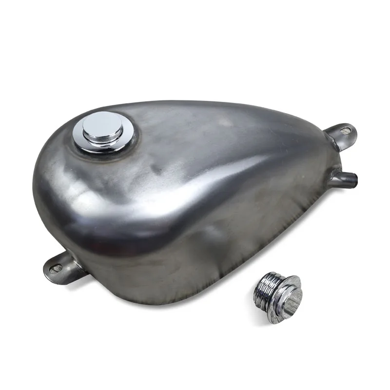 Flat Hole Retro Motocycle Embryo Unpainted Fuel Tank With Cap Chopper Bobber for Harley Style