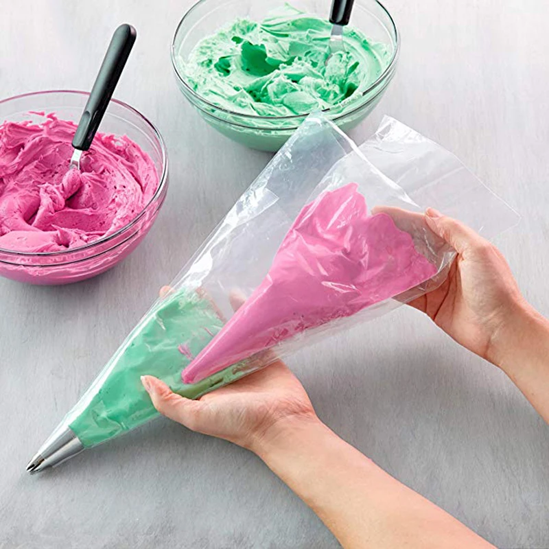 

100pcs Pastry Bag Icing Piping Cake Pastry Cupcake Decorating Bags Fondant Cake Cream Pastry Tip Baking Cake Tools