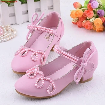 

Girls Fashion Shoes Elsa Princess Shoes Kids Elegant Dance Party Wedding Shoes Chaussure Enfants White Pink