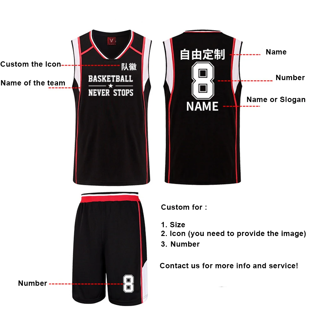 

costom sports Free Shipping Adult Costume Kuroko no basket Kuroko Tetsuya Seirin Basketball Jersey No. 11 Cosplay Costume